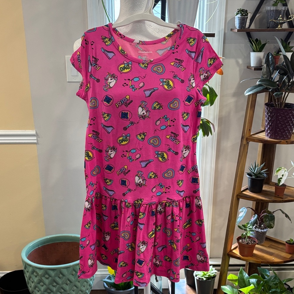 Jojo Siwa Pink Dress with Fun Prints size 7/8